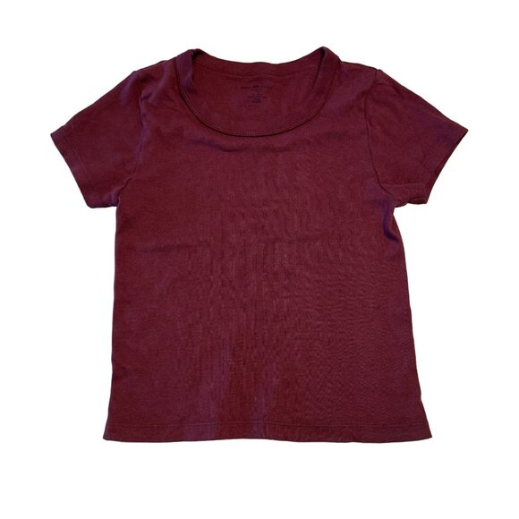 Brandy Melville Tops - Brandy Melville Burgundy Red Short Sleeve Baby Tee T-Shirt Women's One Size OS